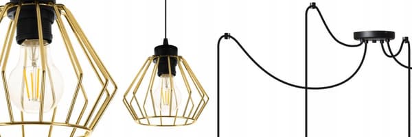 LOFT HÆNGELAMPE SPIDDER GULDTRÅD LOFTSLAMPE