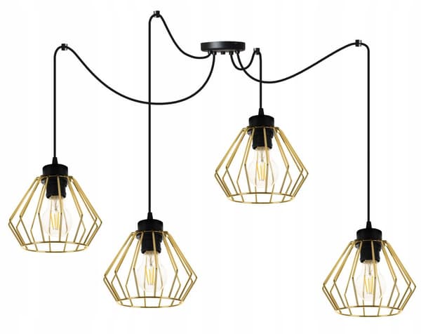 LOFT HÆNGELAMPE SPIDDER GULDTRÅD LOFTSLAMPE