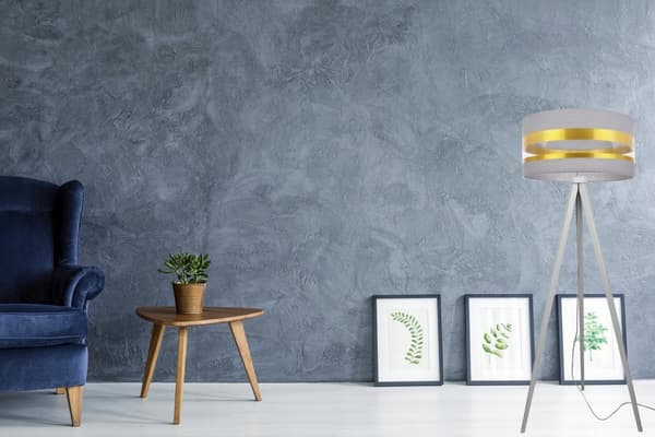 MODERNE GYLDT STATIV GULVLAMPE LED LAMPESKÆRM
