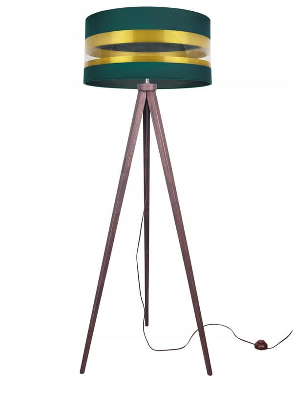 MODERNE GYLDT STATIV GULVLAMPE LED LAMPESKÆRM