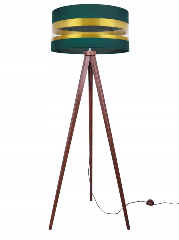MODERNE GYLDT STATIV GULVLAMPE LED LAMPESKÆRM