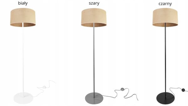 GOLVLAMPA STÅENDE METALL LAMPSKÄRM 35CM