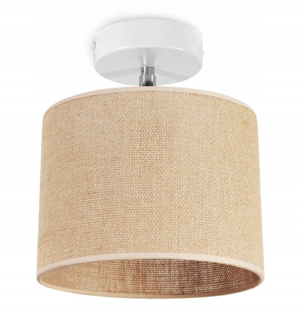 LOFTSLAMPE, VÆGLAMPE, JUTE LAMPESKÆRM, 20 CM