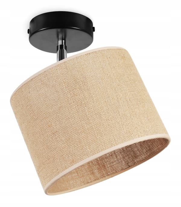 LOFTSLAMPE, VÆGLAMPE, JUTE LAMPESKÆRM, 20 CM