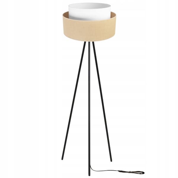 GOLVLAMPA STÅENDE STATIV METALL LAMPSKÄRM 45CM