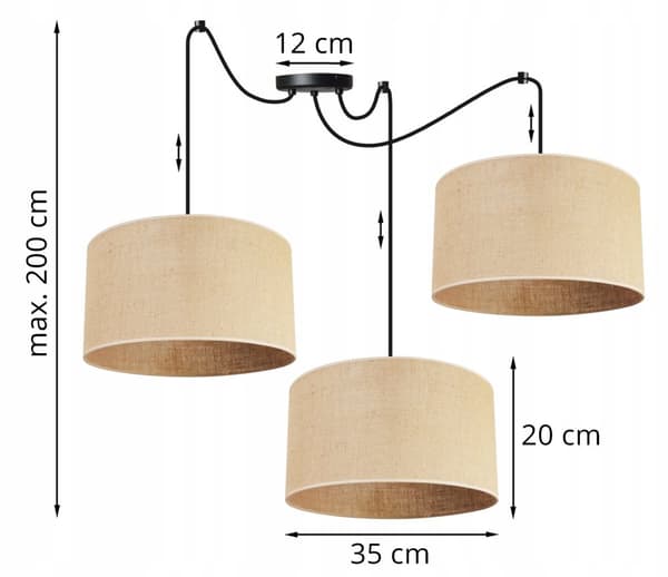 HÄNGLAMPA TAK LJUSKLUSTA LAMPSKÄRM 35 CM SPIDER