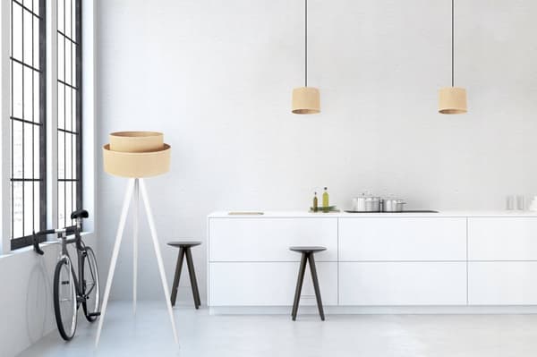 GULVLAMPE STATIV TRÆLAMPESKÆRM 45CM KAGE