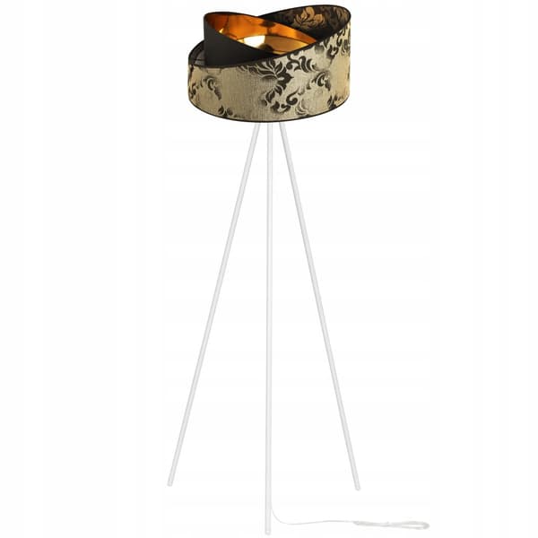 GULVLAMPE STÅENDE TRIPOD METAL LAMPESKÆRM MØNSTER