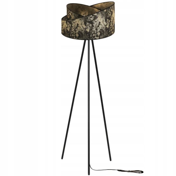 GULVLAMPE STÅENDE TRIPOD METAL LAMPESKÆRM MØNSTER