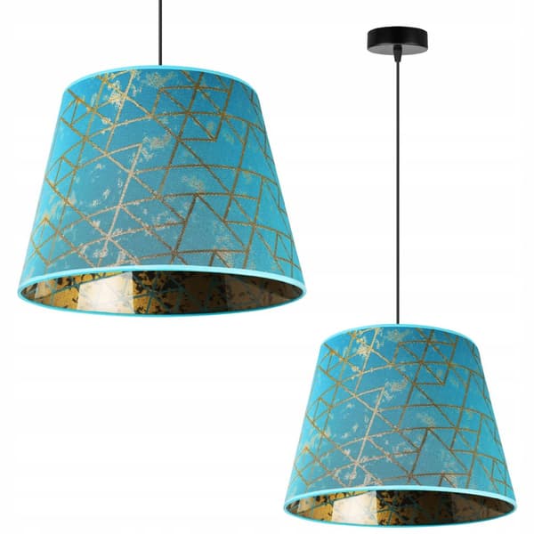 HÄNGLAMPA TAK LJUSKLASSA LAMPSKÄRM GULD MÖNSTER