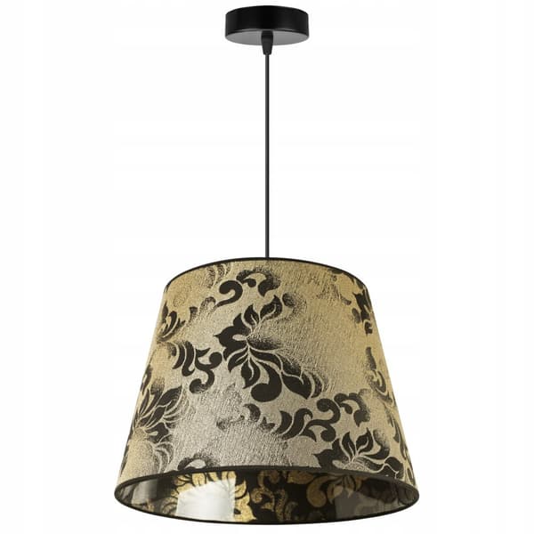 HÄNGLAMPA TAK LJUSKLASSA LAMPSKÄRM GULD MÖNSTER