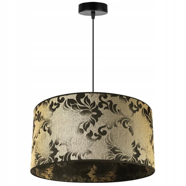 HÄNGLAMPA TAK LJUSKLASSA LAMPSKÄRM GULD MÖNSTER