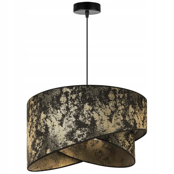 HÄNGLAMPA TAK LJUSKLASSA LAMPSKÄRM GULD MÖNSTER