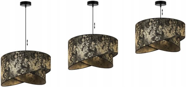 HÄNGLAMPA TAK LJUSKLASSA LAMPSKÄRM GULD MÖNSTER