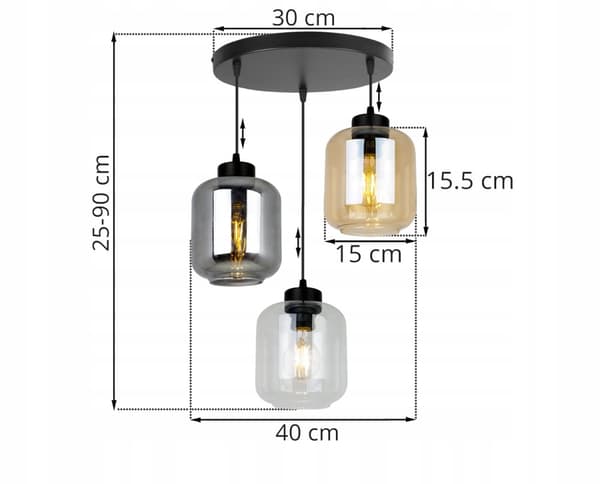 HÆNGELAMPE MODERNE ELEGANT GLASSKÆRM