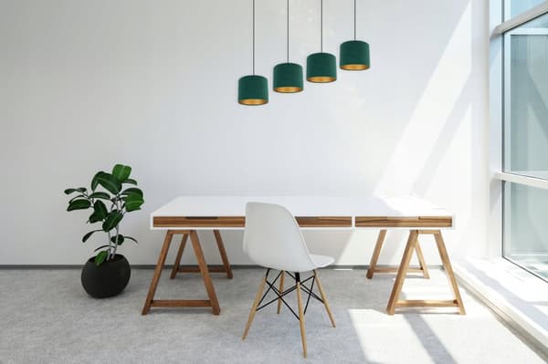 ELEGANT HÄNGLAMPA GULDEN LAMPSKÄRM SAMMET VAL