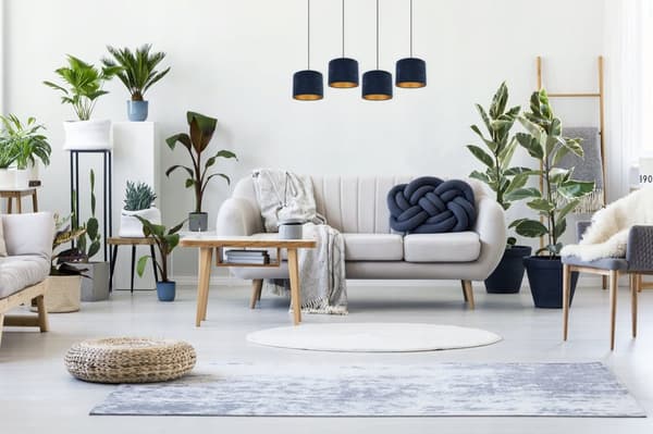 ELEGANT HÄNGLAMPA GULDEN LAMPSKÄRM SAMMET VAL