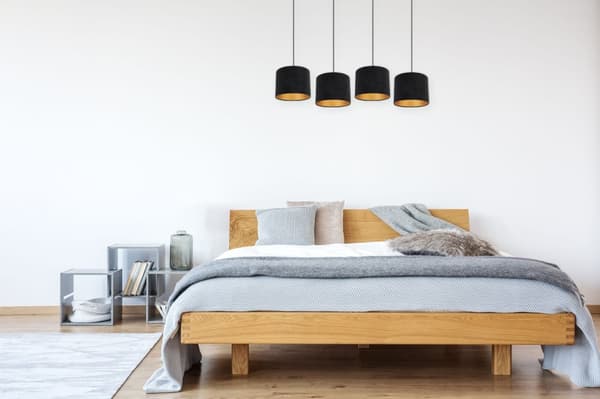 ELEGANT HÄNGLAMPA GULDEN LAMPSKÄRM SAMMET VAL