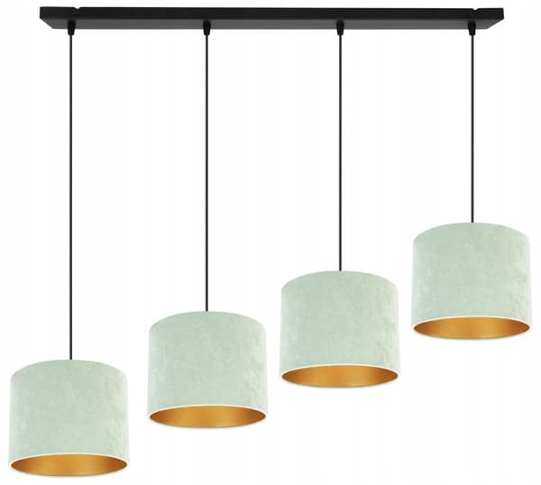 ELEGANT HÄNGLAMPA GULDEN LAMPSKÄRM SAMMET VAL
