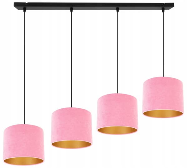 ELEGANT HÄNGLAMPA GULDEN LAMPSKÄRM SAMMET VAL