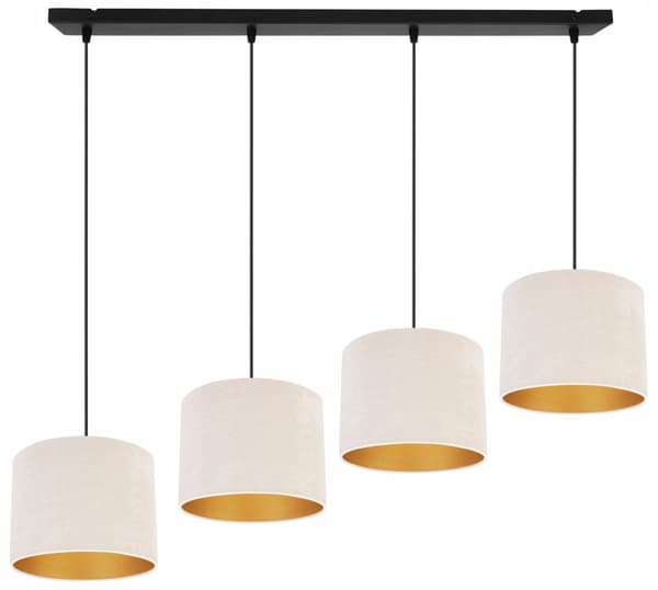 ELEGANT HÄNGLAMPA GULDEN LAMPSKÄRM SAMMET VAL