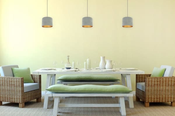 ELEGANT HÄNGLAMPA GULDEN LAMPSKÄRM SAMMET VAL