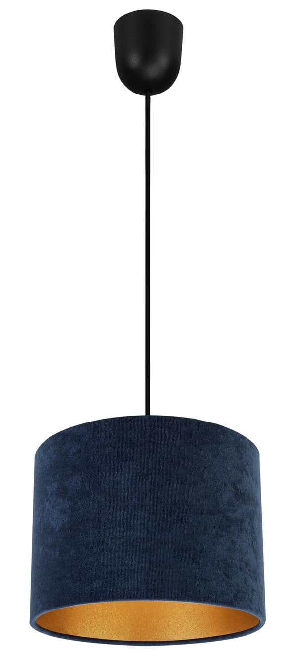 ELEGANT HÄNGLAMPA GULDEN LAMPSKÄRM SAMMET VAL