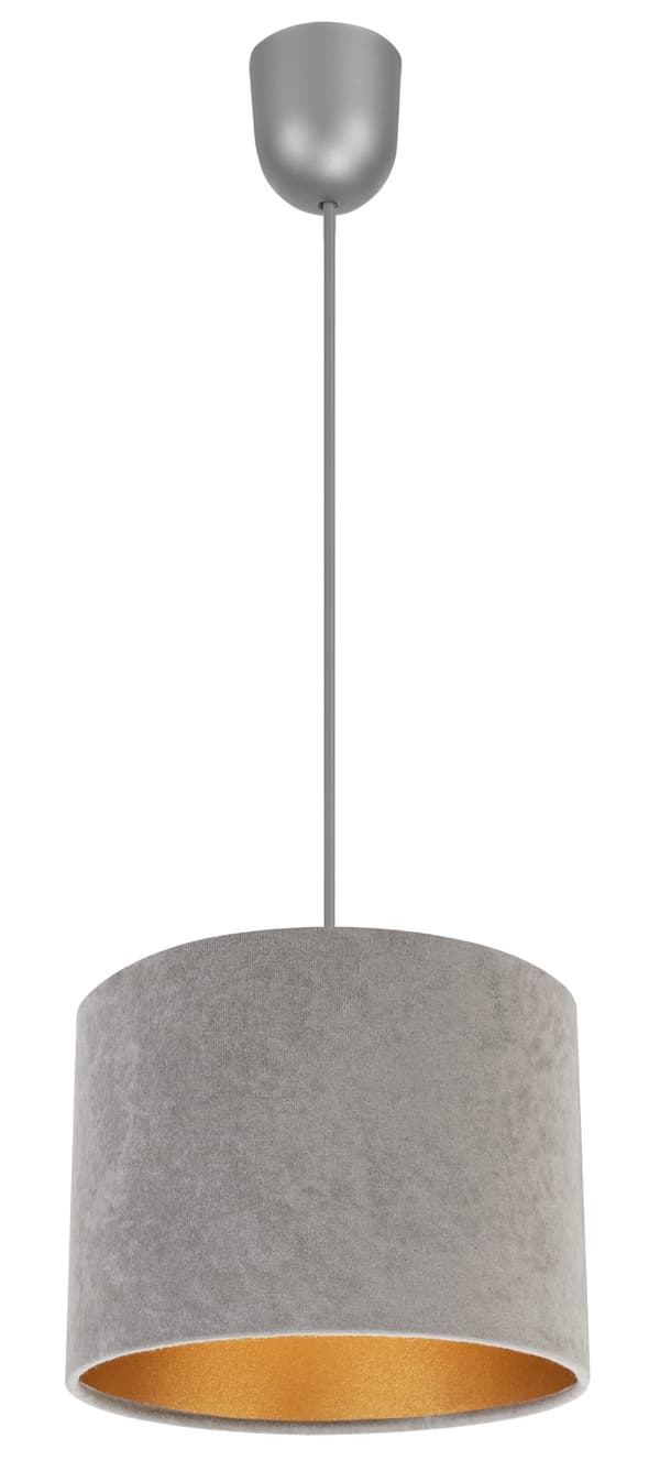 ELEGANT HÄNGLAMPA GULDEN LAMPSKÄRM SAMMET VAL