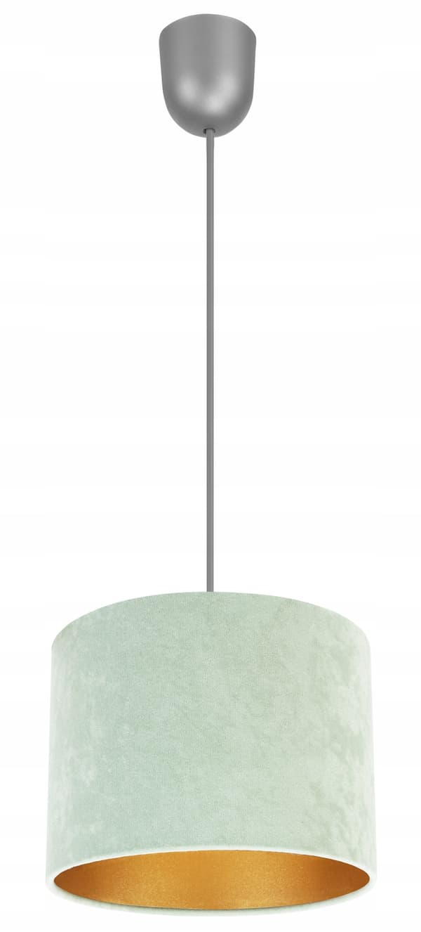 ELEGANT HÄNGLAMPA GULDEN LAMPSKÄRM SAMMET VAL