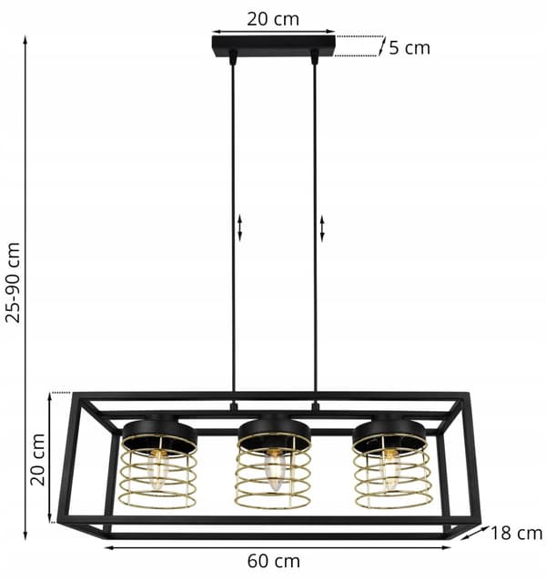 HÄNGANDE LAMPBUR ELEGANT LAMPSKYDD I METALL