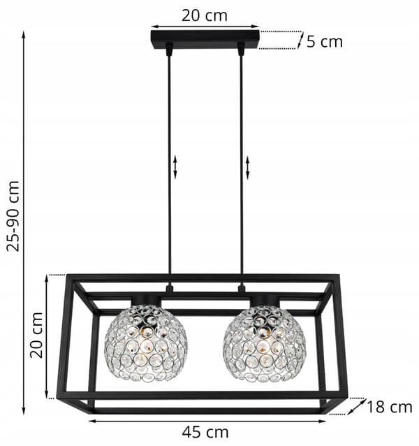 HÄNGANDE LAMPBUR ELEGANT KRISTALKUL