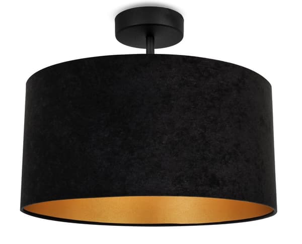LOFTSLAMPE PLAFON LAMPESKÆRM GULD FLØJSEL LED VALG