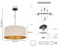 Miniatyrbild 7 av 9: HÄNGLAMPA TAK LJUSKRAKA GULD LAMPSKÄRM SAMMET