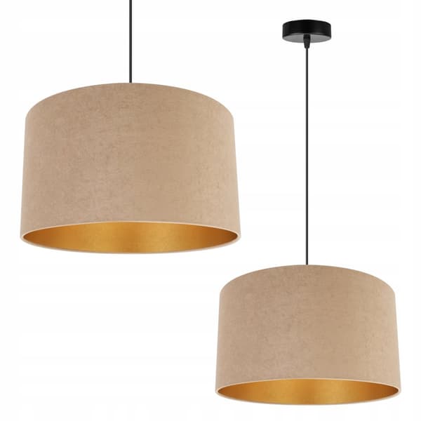 HÄNGLAMPA TAK LJUSKRAKA GULD LAMPSKÄRM SAMMET