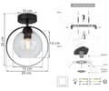 Miniatyrbild 7 av 8: MODERN TAKSLAMPA GLAS SKUGGRING