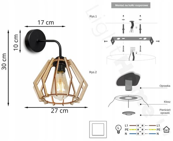 MODERNI AINUTLAATUINEN PUINEN LED-SEINÄVALAISIN