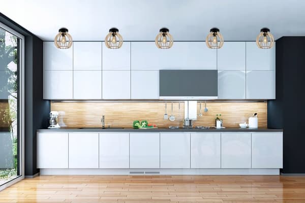 MODERN LED-TAK HÄNGLAMPA AV TRÄ