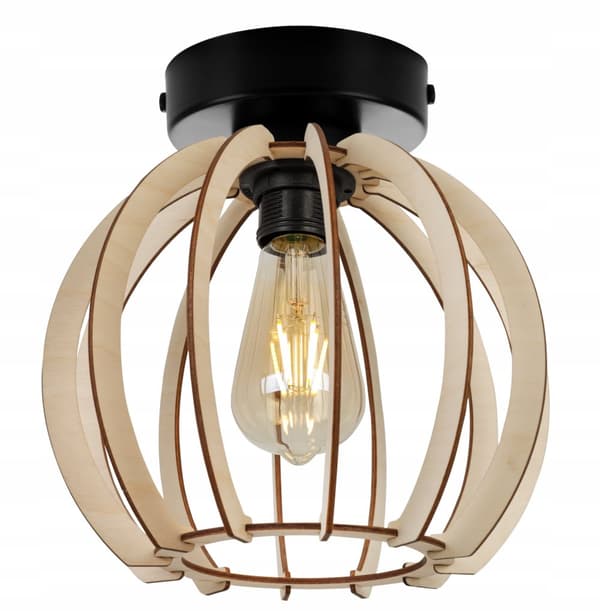 MODERN LED-TAK HÄNGLAMPA AV TRÄ