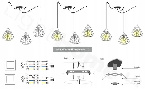 MODERN TRÄTAK HÄNGLAMPA MIX LED