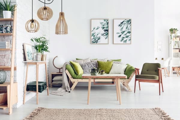 MODERN TRÄTAK HÄNGLAMPA MIX LED