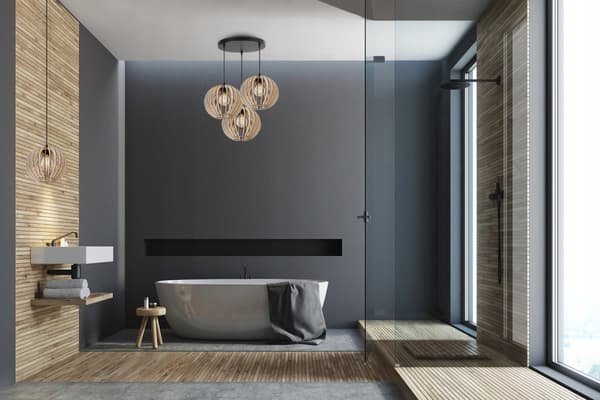 MODERNE TRÆ LED LOFT HÆNGELAMPE