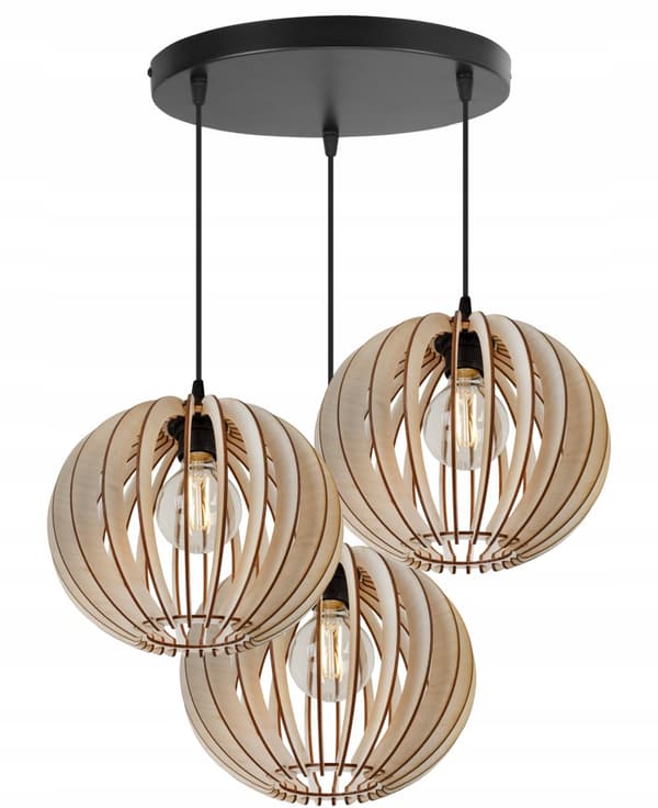 MODERNE TRÆ LED LOFT HÆNGELAMPE