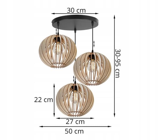 MODERNE TRÆ LED LOFT HÆNGELAMPE