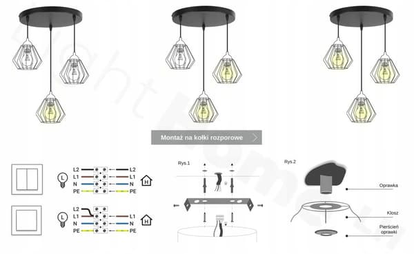 MODERNE TRÆ LED LOFT HÆNGELAMPE