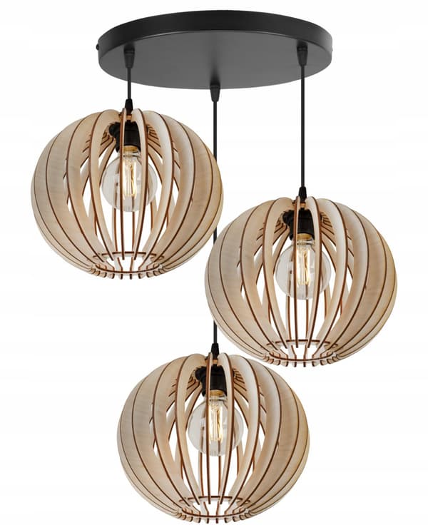 MODERNE TRÆ LED LOFT HÆNGELAMPE