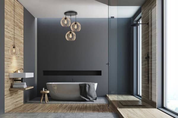 MODERNE TRÆ LED LOFT HÆNGELAMPE