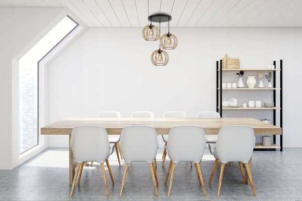 MODERNE TRÆ LED LOFT HÆNGELAMPE