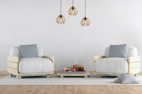 MODERN LED-TAK HÄNGLAMPA AV TRÄ