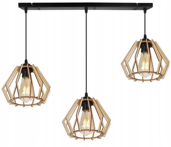 MODERN LED-TAK HÄNGLAMPA AV TRÄ