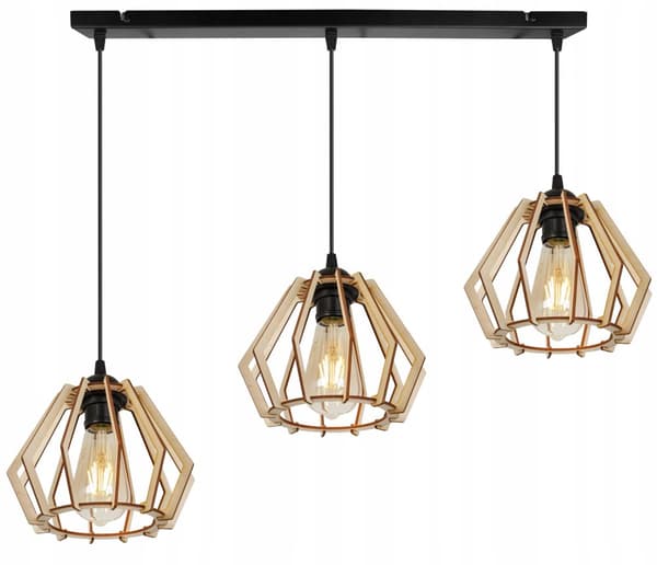 MODERN LED-TAK HÄNGLAMPA AV TRÄ